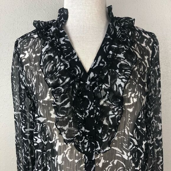 NWT Luciano Dante Button Down Blouse Size 10 - Picture 2 of 6